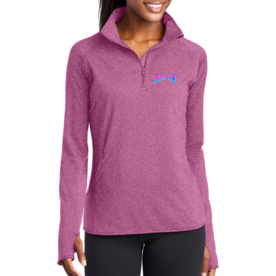 Ladies Sport-Wick Stretch 1/4-Zip Pullover - Pink & Teal Gradient Thumbnail