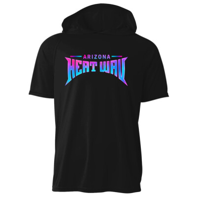 A4 Cooling Performance Short Sleeve Hooded Tee - Pink & Teal Gradient Thumbnail